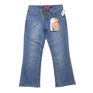 Deadstock Y2k Zana Di Lace Up capri jeans size 3